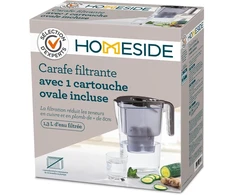 Bwt Homeside vandens filtras juodas 2.6 l | filtras su 1 minkšto vandens filtru | filtras geriamajam vandeniui | filtruoja kalkes, chlorą, šviną ir varį