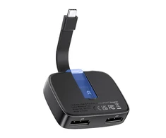 Cable Matters nešiojamas 8k / dvigubas 4k 60hz Usb C į dvigubą Displayport adapterį, Thunderbolt į dvigubą Dp adapterį - suderinamas su Thunderbolt 4, skirtas Xps, Surface Pro (macos palaiko Vieną išorinį ekraną)