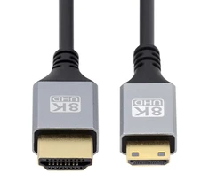 Cablecc 8k 4k mini hdmi 2.1 itin plonas hdtv itin lankstus plonas laidas a tipo į c tipo kabelis kamerai hdtv 50 cm