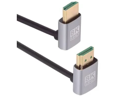Cablecc Hdmi 2.1 itin plonas Hdtv kabelis 8k 4k itin lankstus plonas apatinis kampinis į viršų 90 laipsnių A tipo kompiuteriui Hdtv (50cm)