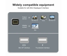 Cablecc mini displayport 1.4 jungtis (m) į dp jungtį (f) kampinis adapteris ultra hd uhd vaizdo kompiuteriui nešiojamam kompiuteriui monitoriui 8k 60hz 4k 144hz 7680x4320 didelio greičio pralaidumas