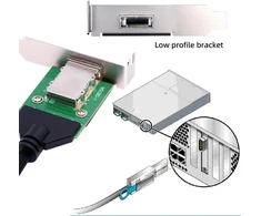 Cablecc mini sas sff-8088 male į sff-8088 female išorinis kabelis pcba su žemo profilio laikikliu 50cm