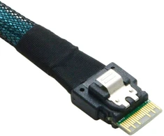 Cablecc Slimline Sas 4.0 Sff-8654 4i 38 kontaktų pagrindinis įrenginys į 4 Sata 7 kontaktų tikslinio standžiojo disko išvedžiojimo raid kabelį 50 cm