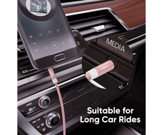 Cablecreation 1.8 m 3.5 mm stereo audio kabelis iš tėviškos į tėvišką jungtį, plonas ir minkštas kabelis su paauksuota jungtimi, skirtas išmaniesiems telefonams, planšetiniams kompiuteriams, mp3 grotuvams ir kt., rožinio aukso spalvos