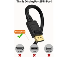 Cablecreation 1.83m Displayport į Dvi kabelis, paauksuotas standartinis Dp į Dvi vyriškas kabelis su įmontuotu Ic lustu, juodas