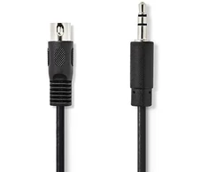 Cablepelado Audio laidas Din 5 kontaktų lizdas 3.5 mm 2 m juodas