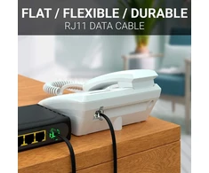 Cablepelado telefono ilgintuvas, rj11, ilgintuvas, telefono kabelis, modulinis 6p4c, vakarinis kabelis, rj11, telefono ilgintuvas, faksas, modemo maršrutizatorius dsl, vdsl, isdn internetas, 6 m