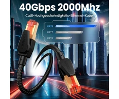 Cablism lan kabelis 10 m cat 8 tinklo kabelis ethernet rj45 8 m 12 m 15 m 20 m ethernet internet 40 gbps 2000 mhz didelės spartos ekranuotas gigabitinis patch kabelis 10 m juodas nailoninis apvalus kabelis