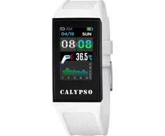 Calypso išmanusis laikrodis collection modelis k8501/1 23.80/41.30mm dėklas su daugiaspalviu guminiu dirželiu vyrams k8501/1, baltas, apyrankė