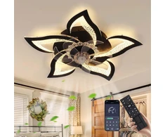 Caneoe led lubų ventiliatorius su apšvietimu, 80 w modernus led lubų šviestuvas su ventiliatoriumi, tylus reversinis su nuotolinio valdymo pulteliu ir programėle, pritemdoma lempa su ventiliatoriumi svetainei, miegamajam, valgomajam