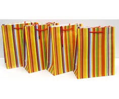 Capiso 4 didelių dizaino dovanų maišelių pakuotė su tvirta virvele 32 cm x 26 cm x 12 cm dovanų maišeliai nešiojamas maišelis su rankena spalvingi maišeliai kraft popieriniai maišeliai