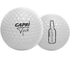Capri Tech - Sundowner | Balta | 12 vnt. pakuotė | Didelio atstumo golfo kamuoliukas | Mažas sukimas | Didelis atstumas | Aukštųjų technologijų golfo kamuoliukai iš Singapūro | 2 sluoksniai | 332 įdubimai | Titano dalelės šerdyje