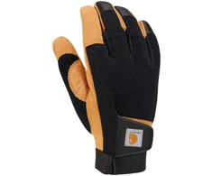 Carhartt vyriškos dirbtinės odos didelio lankstumo pirštinės su jutikliniu ekranu ir patikimu rankogaliu, skirtos šaltam orui, juodos spalvos miežių Xl dydis