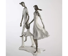 Casablanca Skulptūra Dekofigur Family balta/sidabrinė polirezinas 23x31x12cm 79804