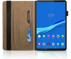 Casefun dėklas, skirtas Lenovo Tab M10 Plus, medžio motyvas, itin plonas Tpu apsauginis dėklas, folio atverčiamas stovas su kortelių lizdais, skirtas Lenovo Tab M10 Fhd Plus (2nd Gen) 10.3 colių Tb-x606f Tb-x606x, rudas