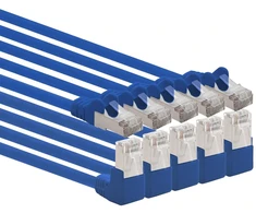 Cat 6 Patch tinklo kabelis, 0.5m, 5 vnt., Mėlynas, 90 laipsnių