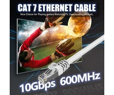 Cat 7 Lan kabelis 30m, baltas, 10 Gbps, 600 Mhz, ekranuotas