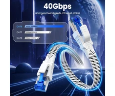 Cat 8 Ethernet kabelis 5m, Rj45, 40gbps, nailonas
