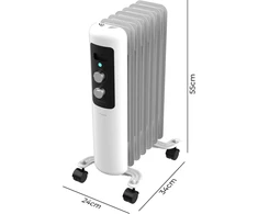 Cecotec mažo energijos suvartojimo elektrinis radiatorius su alyva - 7 moduliai - Readywarm 750 Space Baltas. 1500 W, 3 galios lygiai, saugos sistema ir ratukai, idealus 15 m², baltas