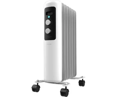Cecotec mažo energijos suvartojimo elektrinis radiatorius su alyva - 7 moduliai - Readywarm 750 Space Baltas. 1500 W, 3 galios lygiai, saugos sistema ir ratukai, idealus 15 m², baltas