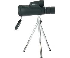 Celestron 72373 Outland X 10-30 x 50 mm vandeniui atsparus monokuliaras su trikoju, valymo šluoste, okuliaro dangteliais ir dėklu diržui – patvarus korpusas, Bak-4 prizmės stiklas ir daugiasluoksnė optika, juodas