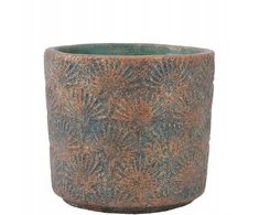 Cementinis vazonas su geometriniu raštu, 12,5 x 11,5 cm