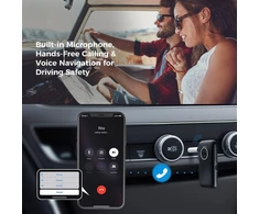 Cgzz Bluetooth 5.0 belaidis imtuvas su Csr Core, pilkas, laisvų rankų įranga ir navigacija balsu, atkūrimo trukmė 15 val., jungimosi atstumas 30 m, įmontuotas mikrofonas