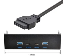 Chenyang 5.25 colių priekinis skydelis Cd-rom lizdas 2 Usb 3.0 ir 2 Usb C Hub 4 prievadai į pagrindinės plokštės Usb 20 kontaktų adapterį su Sata maitinimo kabeliu