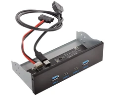 Chenyang 5.25 colių priekinis skydelis Cd-rom lizdas 2 Usb 3.0 ir 2 Usb C Hub 4 prievadai į pagrindinės plokštės Usb 20 kontaktų adapterį su Sata maitinimo kabeliu