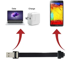 Chenyang Cy Type-a Usb 2.0 jungtis – micro Usb 5pin jungtis žemyn nukreiptas 90 laipsnių kampu plonas Fpc kabelis 20 cm, skirtas Fpv, diskams ir telefonams