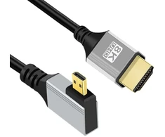 Chenyang Hdmi 2.1 kabelis, Hdmi kištukas į Micro Hdmi kištuką 90 laipsnių kampu į kairę 8k @ 60hz 4k @ 120hz 48gbps itin didelės spartos kabelis paauksuotas 1,64 pėdos/0,5 m skirtas televizoriui, monitoriui, kompiuteriui