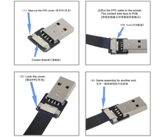 Chenyang plokščias usb c kabelis, usb 2.0 male į usb c male ribbon flex duomenų perdavimo įkrovimo ilgiklio adapteris 2.0 m