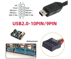 Chenyang Usb 2.0 9 kontaktų 10 kontaktų pagrindinės plokštės jungtis į mini Usb 5 kontaktų duomenų kabelį 0,5 m