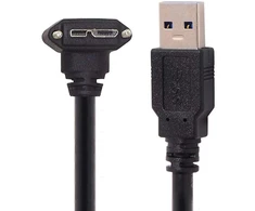 Chenyang usb 3.0 į usb 3.0 micro-b duomenų kabelis su varžtų tvirtinimu pramoninei kamerai 90 laipsnių žemyn kampu 1.2 m