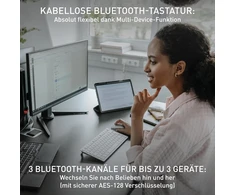 Cherry Kw 7100 Mini Bt belaidė klaviatūra, Azerty, su dėklu