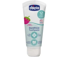 Chicco – braškių dantų pasta su fluoridu, dantų rinkinys, mėlynas