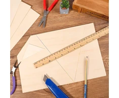 Chutoral Balzos medienos plokštės, 300 x 200 x 1,5 mm ruošiniai, plonos liepos medienos plokštės "pasidaryk pats" amatams, medinis mini namelis, mediniai laivų modeliai, 5 vnt.