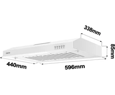 Ciarra 60 cm įmontuojamas gartraukis, integruotas nerūdijančio plieno baltas gartraukis, Caw6903a