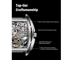 Ciga Design automatinis laikrodis vyrams Z serijos laikrodis Tonneau mechaninis skeletas laikrodis nerūdijančio plieno safyrinis stiklas su odiniu ir silikoniniu dirželiu