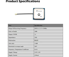 Cirocomm Gps antena 32db, 5cm, I-pex jungtis, didelis stiprinimas