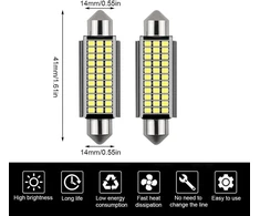 Cjbin automobilio led vidaus apšvietimas, 8 vnt., 41 mm led automobilio vidaus apšvietimas, 12 v 1,2 w led vidaus apšvietimo lemputė automobiliui, automobilio vidaus apšvietimas, lengva naudoti, balta šviesa