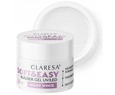 Claresa Soft&amp;easy statybinis gelis Uv/led 90g milky baltas išlyginamasis