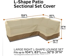 Classic Accessories uždangalas kampinei sodo sofai Porch Cover Pebble / Bark / Earth (264cm dešinė pusė)
