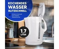 Clatronic® virdulys | virdulys | virdulys | 1.7 l virdulys su automatiniu ir rankiniu išjungimu | nuimamas kalkių filtras | maks. 2200 w | virdulys | wk 3819 baltas