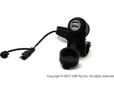 Cliff-top 3.3 Amp motociklo vairo sae usb įkroviklis