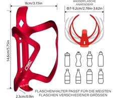 Cnc dviračio buteliuko laikiklis, gėrimų laikiklis dviračiui, vandens buteliuko laikiklis plento/mtb/kalnų dviračiui, raudonas
