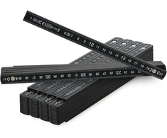 Com-four® 5 x plastikinė sulankstoma liniuotė 2 metrų su 10 jungčių metrinė juoda (5 vnt. pakuotė – 2 metrai – juoda)