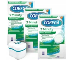Corega Valomosios tabletės dantų protezams 6 vnt x3 + Nemokamai