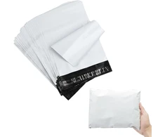 Cozlly 100 plastikinių siuntimo maišelių pakuotė 200 x 300 mm, lipnūs ir nepermatomi, balti