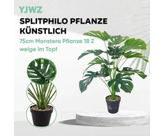 Craffancy Dirbtinė Monstera, 75 cm, 18 šakų, su vazonu